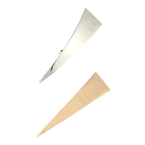 FOMIYES 2 Stück Duckbill Haarklammern Geometrische Dreieckige Haarspangen für Damen Schonend Haltende Friseurzubehör für Partys Alltag und Festliche Anlässe Silber und Goldfarben von FOMIYES