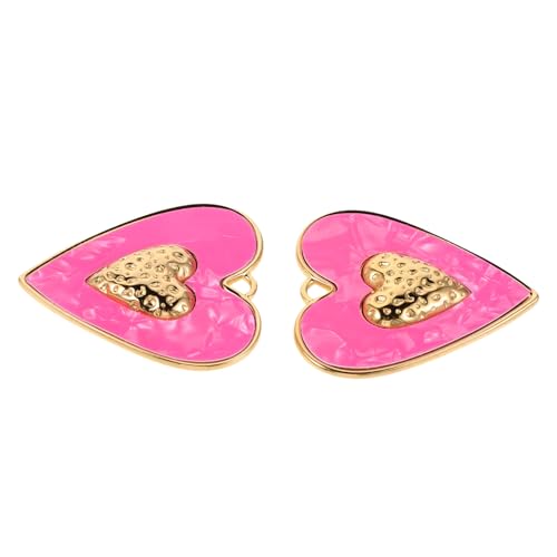 FOMIYES 2 Stück Edelstahl Herz-anhänger Großes Design Hautfreundlich Leicht für Schmuckherstellung Valentinstag Liebesgeschenk Anhänger für Halsketten und Armbänder von FOMIYES