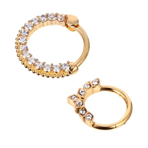 FOMIYES 2 Stück Edelstahl Nasenringe mit Zirkonia Stilvolle Nasenstecker Piercing Schmuck für Damen und Herren Hypoallergen Langlebig und Hautfreundlich Modisches Nasenaccessoire für von FOMIYES