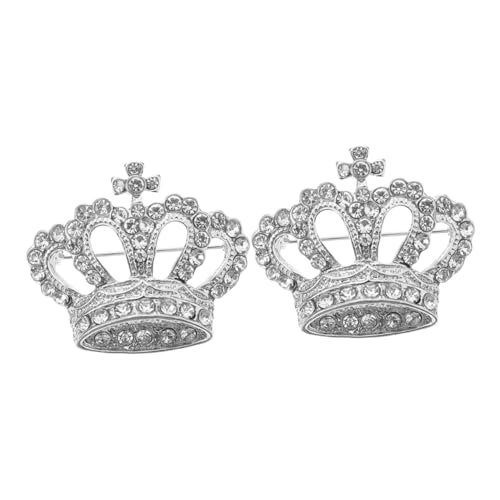 FOMIYES 2 Stück Elegante Strass Broschen Damen Krone Anstecknadeln aus Langlebiger für Mantel Pullover und Hut Schmuck zu Hochzeit und Valentinstag von FOMIYES