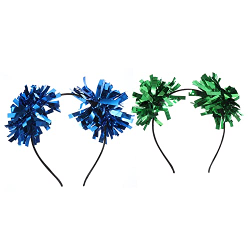 FOMIYES 2st Filigranes Stirnband Aus Hellem Schleifenband Lametta Pom Pom Stirnband Urlaub Haarband Weihnachts-lametta-stirnband Kinder Haargummis Pom-pom-haarband Metall Damen Kopf Eisen von FOMIYES