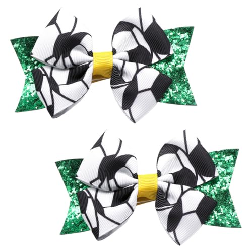 FOMIYES 2 Stück Fußball Haarschleifen Haarspangen für Mädchen Glitzernde Sport haarclips Leichte Langlebige Haarschmuck für Partys Geburtstage Hochzeiten und Alltagsgebrauch von FOMIYES