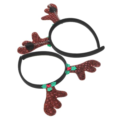FOMIYES 2 Stück Geweih Haarreifen gruselig Weihnachten Party Danksagung Stirnband Weihnachts-Haarschmuck Weihnachtskopfschmuck Haarschmuck für Mädchen Geweih Kostüm Stoff von FOMIYES