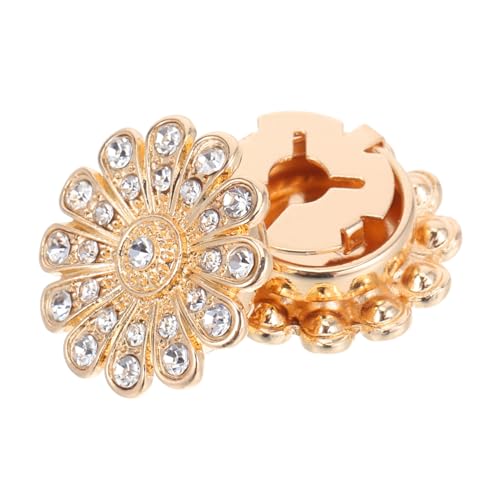 FOMIYES 2 Stück Glitzernde Strass Knopfverschlüsse aus Langlebiger Legierung Modische Abnehmbare Blumen-design Manschettenknöpfe für Hemden Jacken und Festliche Anlässe Unisex Accessoire von FOMIYES