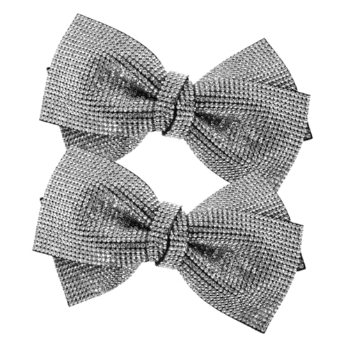 FOMIYES Haarspangen-set Mit Strass-schleife 2-teilig Flache Haarspangen Glänzende Strass-clips Stilvolles Haar-accessoire Für Damen von FOMIYES