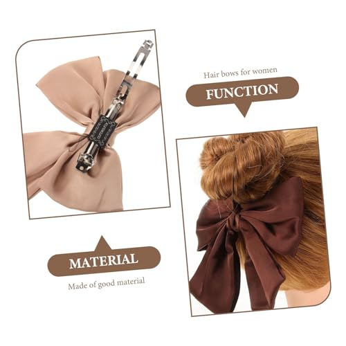 FOMIYES 2 Stück Große Haarschleifen Clips für Damen Französische Stilvolle Haarnadeln Dunkel und Hellbraun Leichte Haarspangen für Alltag Hochzeit Party Robust und Bequem Tragbar von FOMIYES