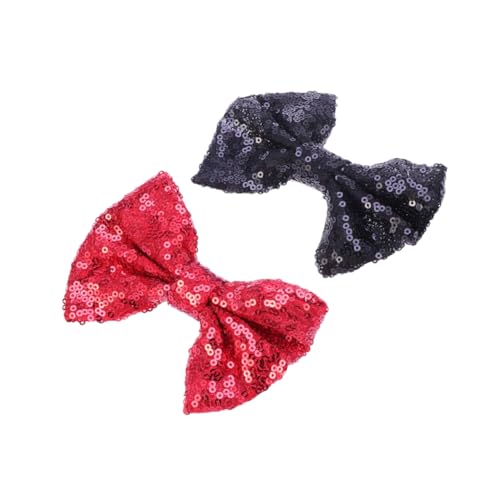FOMIYES 2 Stück Große Schleifen Haarspangen mit Pailletten für Mädchen Haaraccessoires für Rot und Schwarz für Festliche Anlässe und Alltag von FOMIYES