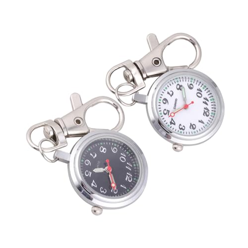 FOMIYES 2 Stücke Vintage Taschenuhr für Frauen und Männer Praktische Krankenschwesteruhr mit Schlüsselanhänger Große Ziffern Einfache Bedienung für Täglichen Gebrauch von FOMIYES