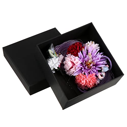 FOMIYES 2st Haarkamm Im Japanischen Stil Kanzashi-haarstäbchen Haarspangen Aus Metall Für Damen Kanzashi Für Kimono-kammzinken Pom-pom-haare Haarquaste Stoff Violett Blumen Braut Schmücken von FOMIYES