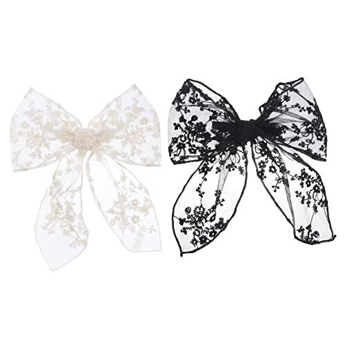 FOMIYES 2 Stück Haarklammern mit Spitzen Schleife aus Metall und Spitze Sichere Langlebige Haarspangen für Damen und Mädchen Leichtes Komfortables Stylingzubehör für Partys Hochzeiten und von FOMIYES