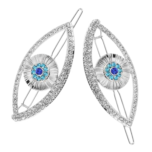 FOMIYES 2 Stück Haarnadel Haarspangen für Mädchen Strass-Kopfschmuck -Clip, seitlicher Clip Haarstyling-Stifte Haarspangen für Damen Haarstylingzubehör Haarspange Metall Silber von FOMIYES