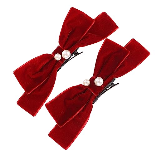 FOMIYES 2st Schleife Haarnadel Schleifenknoten Haarschmuck Zubehör Für Haarschleifen Pferdeschwanz-halter-clip Haarschleifen Für Frauen Haarspangen Jahrgang Fräulein Flanell Lieferungen von FOMIYES