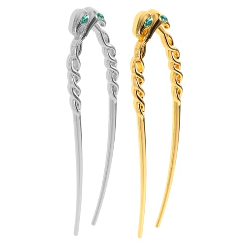 FOMIYES 2stücke U-förmige Haarnadeln Gold Dekorative Haarstäbe Für Damen Haarschmuck Für Lange Und Langes Haar Gedrehter Frisuren-halter Für Französische Hochsteckfrisuren von FOMIYES