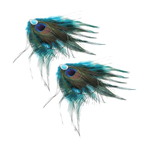 FOMIYES 2stücke Pfauen-haarschmuck Für Damen Mit Kunstfedern Stilvolle Vintage-haarspange Mit Strass Für Partys Und Besondere Anlässe von FOMIYES