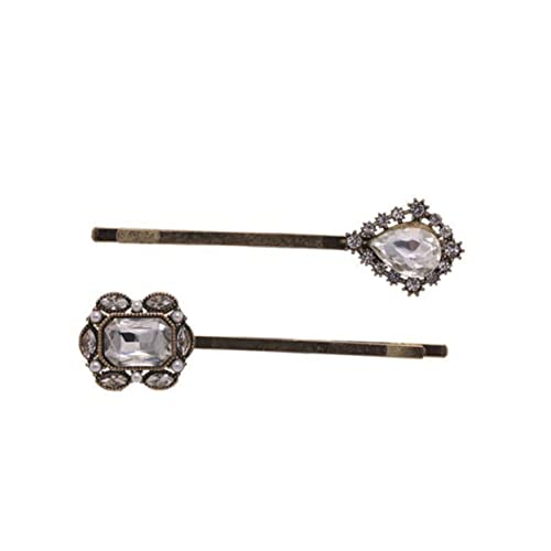 FOMIYES 2st Braut Bobby Hochzeitskopfschmuck Für Die Braut Kopfbedeckungen Aus Strass Hochzeit Bobby Pins Silberner Bobby Mit Strasssteinen Hochzeitsdekoration Fräulein Haar Knopf von FOMIYES