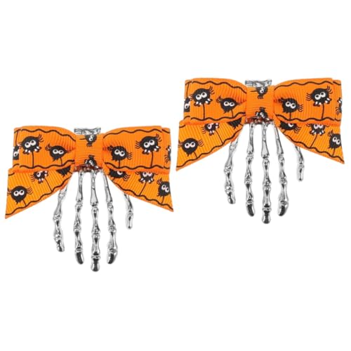 FOMIYES 2 Stück Halloween Haarklammer Damen Skelette Haarclip Goth Schleifen Haarspange für Party Cosplay Halloween Accessoire Robust Modisch Geeignet für Fotoshootings und Festdeko von FOMIYES