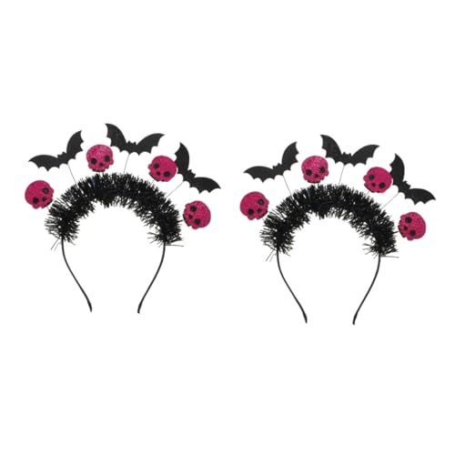 FOMIYES 2 Stück Halloween Schädel Kopfband mit Fledermaus Design Party Cosplay Haarreif Einzigartiger Kopfschmuck für Halloween Themenfeste und Kostüm Accessoires von FOMIYES