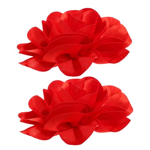 FOMIYES 2 Stück Handgefertigte Große Satin Blumenbrosche Anstecknadeln für Damen Langlebiger Verschluss Auffälliges Design für Hochzeit Party Mantel Schal Tasche von FOMIYES