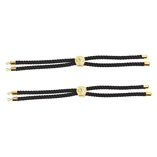 FOMIYES 2 Stück Handgewebte Armbänder Armband Handkette Verstellbar für Schwarze Schnur Goldener Verschluss von FOMIYES