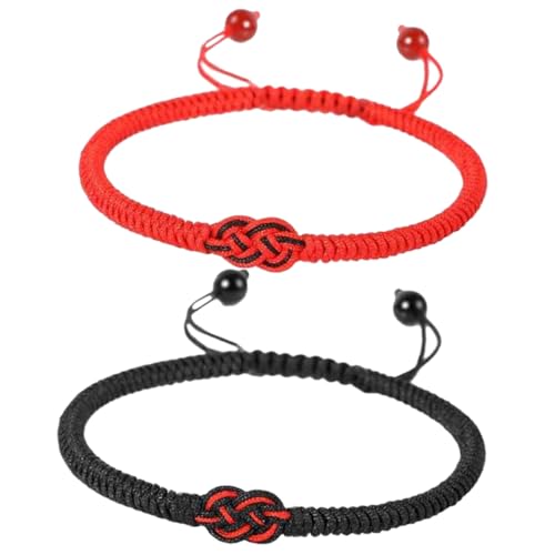 FOMIYES 2 Stück Handgewebte Armbänder Rote und Schwarze Handgelenkarmbänder Einzigartige Freundschaftsarmbänder für und Besondere Anlässe von FOMIYES