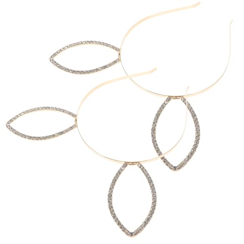 FOMIYES 2 Stück Hasenohren Haarreif mit Metallischem Strassbesatz Modisches Cosplay accessoire für Damen und Mädchen Leichtes Kopfband für Karneval Halloween und Party von FOMIYES