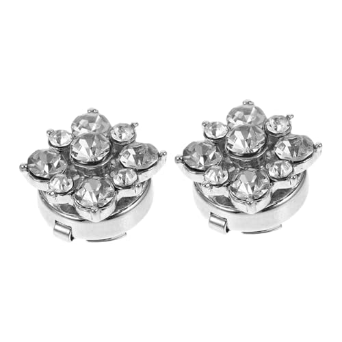 FOMIYES 2 Stück Hemd -Strass -Manschettenknöpfe Hemdkragen Dekoration Kleiderknopf Knopf am Hemdkragen dekorative Knöpfe, Anstecknadeln Hemdknopf-Clips Zinklegierung Silber von FOMIYES