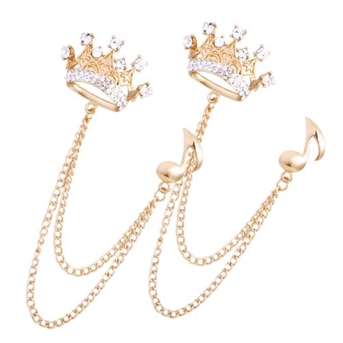 FOMIYES 2 Stück Herren Broschen Anstecknadeln aus Goldfarbene Krone und Noten Design Schmuckpins für Hemden Jacken und Anzugrevers Vielseitige Kleidung Accessoires von FOMIYES