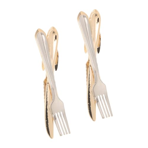 FOMIYES 2 Stück Herren Krawattenklammern Einzigartigem Besteck Design Stabile Griffigkeit Minimalistischer Stil für Business Hochzeit und Professionelle Anlässe von FOMIYES