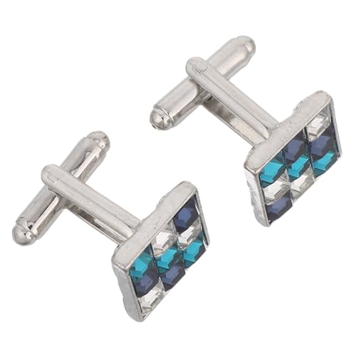 FOMIYES 2 Stück Herren Quadratische Manschettenknöpfe Bunte Zirkonia Schmuck French Cuff Stil Elegant Business Hochzeit Anzug Accessoires von FOMIYES
