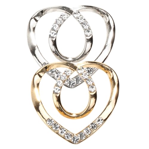 FOMIYES 2 Stück Herzförmige Schalring Damen T Shirt Clip Klammer für Seidenschal und Shirt Knot Zubehör Glatte Oberfläche Vielseitig für Hochzeit Party Alltag Gold Silber von FOMIYES