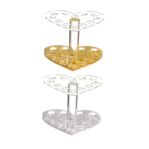 FOMIYES 2 Stück Herzförmiger Make Up Pinselhalter Kosmetik Organizer Lippenstift Lip Liner Halter Makeup Pinselständer für Frauen Kompakt Praktisch Farblich Sortiert für Zufällige Farbe von FOMIYES