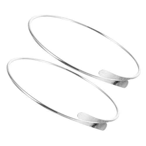 FOMIYES 2 Stück Hochglänzendes Armband Juwelier Von Frauen Handgelenk Offene Armbänder Statement-armband Frauen Armband Dekoration Handgelenkschmuck Women Armbänder Metall Silver von FOMIYES