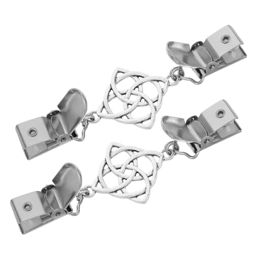 FOMIYES 2 Stück Hohler Schalknopf Broschenstifte Schalschnalle Schal Clipschnalle Schalringe für Damen Broschenverschlussclip Cardigan Clip Schalclips für Damen Zinklegierung Silber von FOMIYES