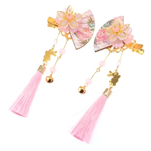 FOMIYES 2 Stück Japanische Haarnadel mit Zarten Quasten Dekorative Blumen Haarspange aus Holz und Legierung Langlebiger Haarschmuck für Damen Geeignet für Hochzeit Party und Alltagsstil von FOMIYES