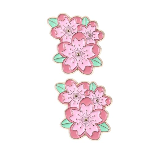 FOMIYES 2 Stück Japanische Kirschblüten Brosche Stabile Anstecknadeln mit Leuchtendem Finish Sicherer Halt Niedliches Design für Damenkleidung Cardigans Schals und Kleider von FOMIYES