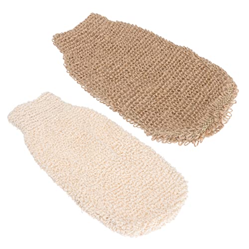 FOMIYES 2 Stück Jute Badehandschuhe Peelinghandschuhe für Körperreinigung Strapazierfähige Duschhandschuhe für Sanftes Peeling Praktische Badetücher für Zuhause von FOMIYES