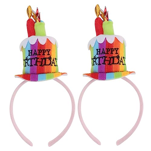 FOMIYES 2st Karneval Stirnband Karnevalsfest Stirnband Geburtstagskopfschmuck Für Party Party-haar-accessoire Geburtstag Haarband Haarband Haarreifen Blitz Kind Stoff Geburtstagskuchen von FOMIYES