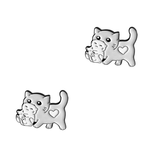 FOMIYES 2 Stück Katzenbrosche Cartoon Legierung Lustiger Anstecker für Jeans Kleidung Taschen Leicht Langlebig Kreativ im Design für Modebegeisterte von FOMIYES