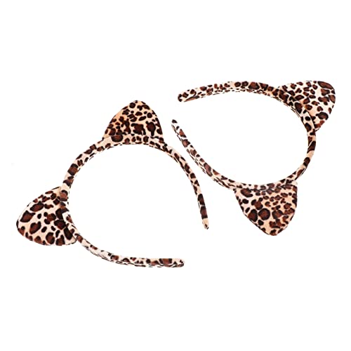 FOMIYES 2 Stück Katzenohren Haarreifen Leopardenmuster Leichtes Party Accessoire Bequemes Kostümzubehör für Damen und Mädchen Geeignet von FOMIYES