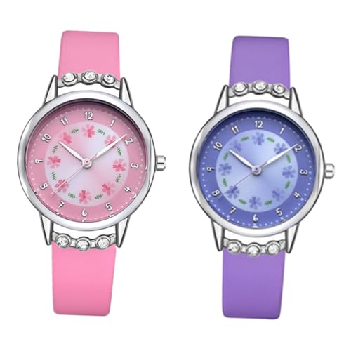 FOMIYES 2 Stück Kinderuhr Wasserdichte Quarzuhr mit Cartoon Design für Armbanduhr für Schule Freizeit von FOMIYES