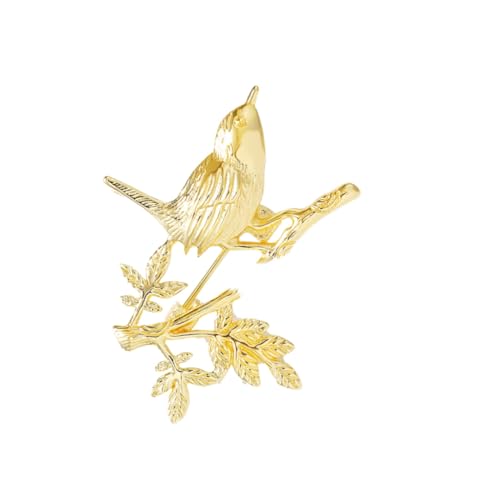 FOMIYES 2 Stück Kleine Vogel broschen mit Zweig design Leichte Kupfer anstecknadeln für Kleidung und Taschen Langlebige Goldfarbene DIY Schmuckdekoration für Damen und Herren von FOMIYES
