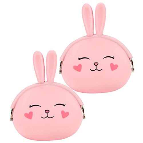 FOMIYES 2 Stück Kleiner Silikon Geldbeutel im Kaninchen Design Niedliche Geldbörse für Münzen Schlüssel und Kleine Gegenstände für Reisen und von FOMIYES