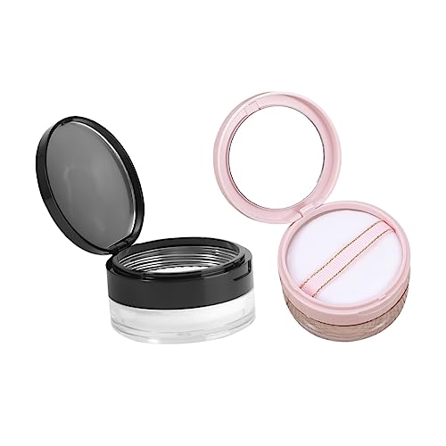 FOMIYES 2 Stück Kompakte Kunststoff-to-Go-Behälter Kunststoff-Puderetui Für Reisen Runder Make-Up-Organizer Kunststoffbehälter Reise-Kosmetikbehälter Reise-Kosmetiketui Lose von FOMIYES