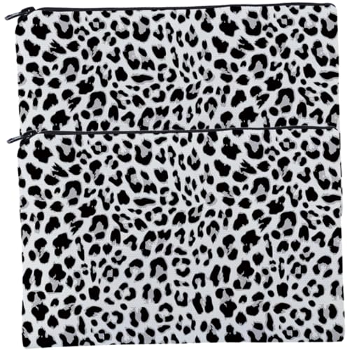 FOMIYES 2 Stück Kosmetiktasche Damen Leopard Muster Schminktasche mit Reißverschluss Reise Kulturbeutel Vielseitig für Make Up Toilettenartikel Handy und Schlüssel Aufbewahrungstasche von FOMIYES
