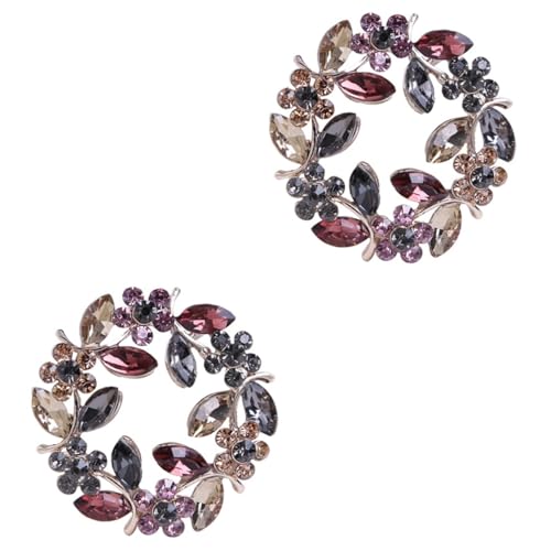 FOMIYES 2 Stück Kristallbrosche Strassbrosche Anstecknadel Blumen Dekoration Damen Blumenbrosche Schmuck Für Strass Anstecknadel Anstecknadel Blume Strass Legierung Broschen von FOMIYES