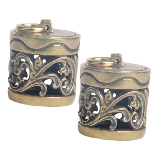 FOMIYES 2 Stück Kupferanhänger Duftbeutel Anhänger DIY Bastelanhänger Hohl Geschnitzt Aromatherapie Accessoire für Taschen Schlüssel Handys Geschenkidee von FOMIYES