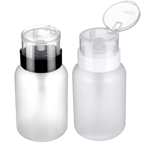 FOMIYES 2 Stück Leere Pumpflaschen aus Kunststoff Push Down Dispenser für Nagellackentferner und Make Up Entferner Wiederverwendbare Kompakte Flaschen für Zuhause Nagelstudio und Reise von FOMIYES