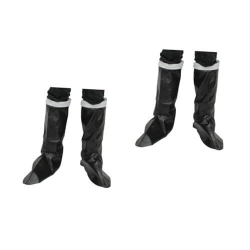 FOMIYES 2 Stück Leistungsstiefel Kinderkostüme Piratenkostüm für Weihnachten Klausel weihnachtsdeko Weihnachtsstiefelkostüm Weihnachtsschuhüberzug Schuhschutz Schwarz von FOMIYES