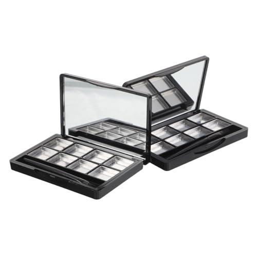 FOMIYES 2 Stück Lidschatten-Palette Lippenstifthalter Fall leere Kosmetikpalette Aufbewahrungsbehälter für Lidschatten leere lippenstiftpalette Palette Metall Schwarz von FOMIYES