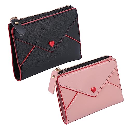 FOMIYES 2stücke Damen Geldbörse Aus Hochwertigem Pu-Material Mit Reißverschluss Kartenhalter Kompakt Und Leicht Für Alltag Und Reisen von FOMIYES